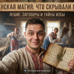 Иллюстрация к теме деревенской магии, включая леших и домовых. Основные элементы фольклора.