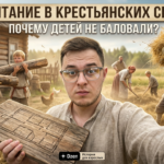 Дети в крестьянской семье занимаются домашними делами и учатся трудолюбию.