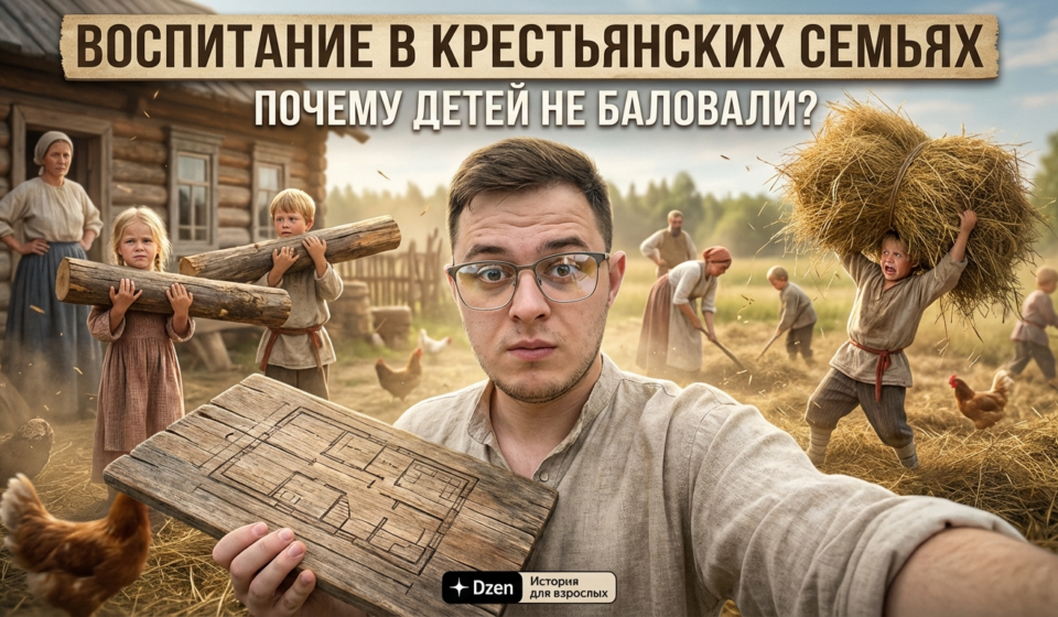Дети в крестьянской семье занимаются домашними делами и учатся трудолюбию.