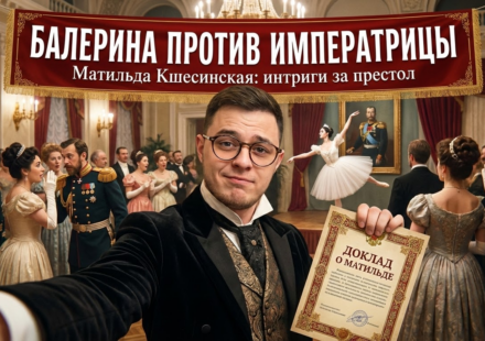 Балерина Матильда Кшесинская на сцене, влияющая на престол.