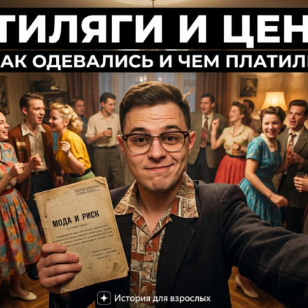 Советские стиляги в яркой одежде и стиле моды на кости