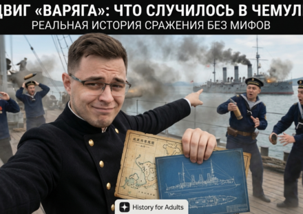 Крейсер Варяг в битве в Чемульпо во время русско-японской войны