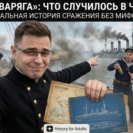 Крейсер Варяг в битве в Чемульпо во время русско-японской войны