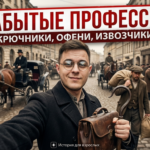 Изображение иллюстрирует забытые профессии: крючники, офеньки и извозчики.